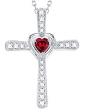Silver Cross Love Heart Necklace