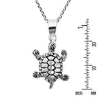 925 Sterling Silver Turtle Pendant Necklace For Women