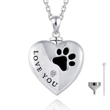 925 Sterling Silver Cremation Memorial Jewelry Heart Urn Necklace For Pet