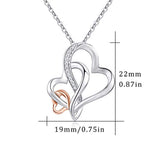 S925 Sterling Silver Rose Gold Tone Infinity Heart Necklace