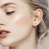 925 Sterling Silver Fox Opal Stud Earrings  for Women