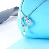 925 Sterling Silver Necklace for Women With Heart Cublic Ziron, Infinity Arrow Heart Pendant Necklaces for Women