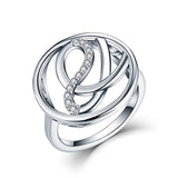 925 Sterling Silver Cubic Zirconia Love Celtic Knot Ring
