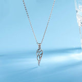 925 Sterling Silver Cubic Zircon Angel Wing Necklace Pendants For Women