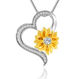 Silver Sunflower Pendant Necklace