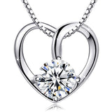  Silver Cubic Zirconia Heart Necklaces 