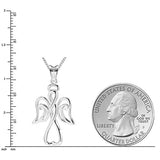 925 Sterling Silver Guardian Angel Cross Pendant Necklace, 18