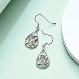 S925 Sterling Silver Dangle Drop Owl Earrings Jewelry Gifts for Women Girls Birthday