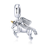 Silver Oxide Gold  Plated Unicorn Dangle Charms
