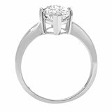 14k White Gold 2.47cttw Classic Marquise Solitaire Moissanite in Engagement Promise Ring Statement Anniversary Bridal Wedding