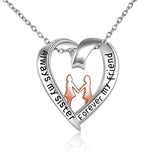 Silver Heart Sister Necklace