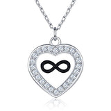 Silver Heart  infinity Pendant Necklace 