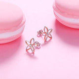 S925 Sterling Silver Daisy Filigree Flower Stud Earrings for Women