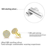 925 Sterling Silver CZ Simulated Diamond Earrings Mini Sun Stud Earrings Cubic Zirconia Hypoallergenic Earrings