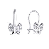 925 Sterling Silver Cubic Zirconia Butterfly Wing Earrings