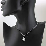 925 Sterling Silver Faith Hope Love Cross Anchor Heart Pendent Necklace, 18