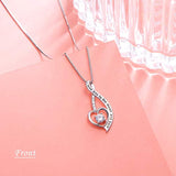 925 Sterling Silver Jewelry I Love You to The Moon and Back CZ Heart Pendant Necklaces for Women, Birthday Gifts for Girlfriend Wife Daughter - 18 inch chain
