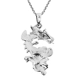 Legendary Chinese Dragon Abalone Shell 925 Sterling Silver  Dragon Pendant Necklace