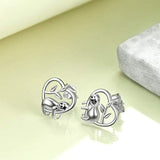 Sloth Earrings Sterling Silver Cute Sloth Heart Stud Earrings Gifts for Women