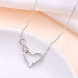 S925 Sterling Silver Always My Sister Forever My Friend Infinity Heart Pendant Necklace Birthday Gift for Women Girls