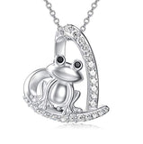 Frog Necklaces for Mother's Gift 925 Sterling Silver Pendant Jewelry for Women Daughter Frog Lover