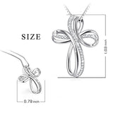 Cross Necklace Sterling Silver Infinity Loop Cross Pendant Necklace for Women Girls