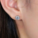 14K Gold  Heart Arrows Cut Moissanite Stud Earring for Women