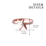 925 Sterling Silver Jewelry Lovely Rose Gold Plating Starfish Ring Design