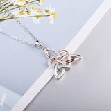 Celtic Trinity Knot Necklace Irish Jewelry Triquetra Trinity Vintage Heart Pendant Necklace Earrings for Women Girl Mother Daughter Gift