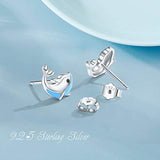 925 Sterling Silver Dolphin Stud Earrings for Teens Cute Earrings for Sensitive Ear Dolphin Jewelry Gifts for Women