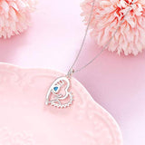 S925 Sterling Silver MOM Heart Pendant Necklace Mom's Birthday Gift