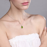 925 Sterling Silver Green Peridot Pendant Necklace (2.00 Cttw, Oval 9X7MM, With 18 Inch Silver Chain)
