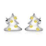  Christmas Tree 925 Sterling Silver Stud Earrings 