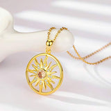 Sun Necklace 925 Sterling Silver Sunshine Pendant Necklace Sun Jewelry Stocking Stuffers for Women