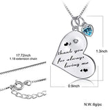 Mother's Birthday Gift Necklace S925 Sterling Silver heart CZ Mom Necklace for Women