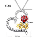 925 Sterling silver Ladybug necklace and earrings women jewelry