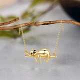 S925 Sterling Silver Sloth Necklace Pendant Animal Jewelry Gifts for Women