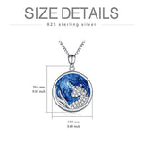 Unicorn Necklace 925 Sterling Silver Blue Sky Pendant Animal Jewerly Birthday Gift for Women Mom