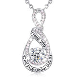Silver CZ Heart Pendant  Infinity Necklaces