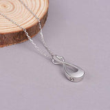 925 Sterling Silver Minimalist Infinity Cremation Memorial Jewelry Heart Keepsake Urn Necklace for Ashes