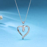 Mom's Birthday Gift I Love You Mom S925 Sterling Silver Love Heart Pendant Necklace for Mom