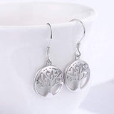 925 Sterling Silver Tree of Life Dangle Earrings Minimalist Jewelry Gifts for Women Mom Lover Family