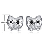 Cute  Owl Animal Colections Stud Earrings for Women Daughter 925 Sterling Silver CZ Hypoallergenic Stud Earrings for Sensitive Ears