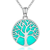 925 Sterling Silver Family Tree Of Life Pendant Necklace Glowing Tree Jewelry Gift For Women