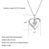 925 Sterling Silver Infinity Love Heart Pendant Necklace Cubic Zirconia CZ Fine Jewelry Gifts For Women