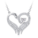  Silver Love You Forever Heart Pendant Necklace 