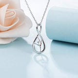 Ballerina Gymnast Infinity Necklace 925 Sterling Silver Team USA Gymnastics Girl Pendant Necklace Fashion Jewelry for Girls Gifts