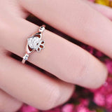 925 Sterling Silver Rose Gold Claddagh Promise Ring