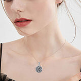 Rose Flower Locket Necklace That Holds Pictures S925 Sterling Silver Vintage Oxidized Rose Flower Photo Pendant Family Jewellery Gifts for Women