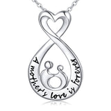  Silver Mother and Child Love Infinity Heart Necklace 